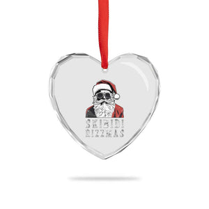 Funny Xmas Santa Heart Crystal Glass Ornament Skibidi Rizzmas Cool Charisma Rizz Santa Claus TS11 Print Your Wear