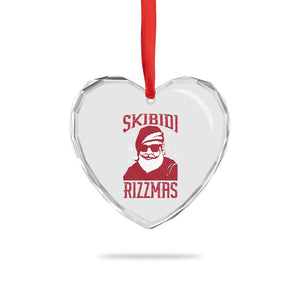 Funny Xmas Santa Heart Crystal Glass Ornament Skibidi Rizzmas Vintage Charisma Rizz Santa Claus TS11 Print Your Wear