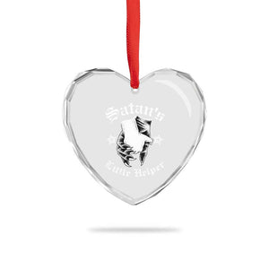 Funny Xmas Satan's Little Helper Heart Crystal Glass Ornament TS09 Print Your Wear