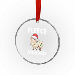 Funny Xmas Sheep Crystal Glass Ornament Fleece Navidad Feliz Spanish Merry Xmas TS02 Print Your Wear