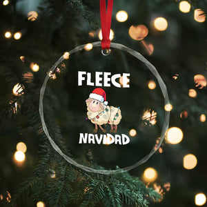 Funny Xmas Sheep Crystal Glass Ornament Fleece Navidad Feliz Spanish Merry Xmas TS02 Print Your Wear