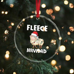 Funny Xmas Sheep Crystal Glass Ornament Fleece Navidad Feliz Spanish Merry Xmas TS02 Print Your Wear