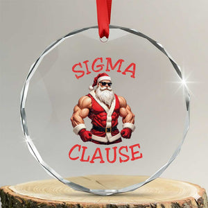 Funny Xmas Sigma Claus Crystal Glass Ornament TS09 Transparent Glass 3'' Circle Print Your Wear