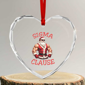 Funny Xmas Sigma Claus Heart Crystal Glass Ornament TS09 Transparent Glass 3'' Heart Print Your Wear