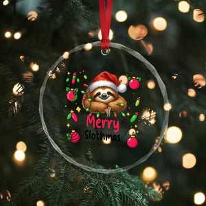 Funny Xmas Sloth Crystal Glass Ornament Merry Slothmas TS12 Print Your Wear