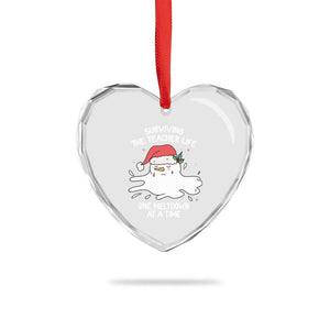 Funny Xmas Teacher Heart Crystal Glass Ornament Surviving The Teacher Life One Meltdown At A Time TS09 Print Your Wear
