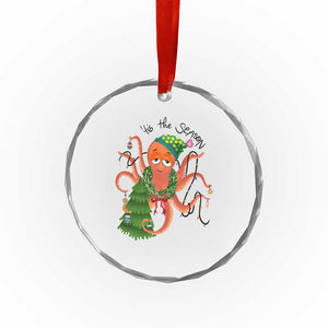 Funny Xmas Tree Octopus Tis The Season Crystal Glass Ornament TS09 Print Your Wear
