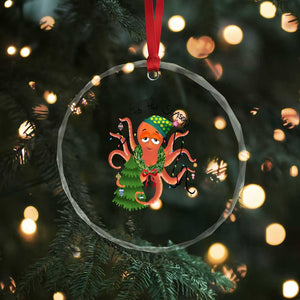 Funny Xmas Tree Octopus Tis The Season Crystal Glass Ornament TS09 Print Your Wear