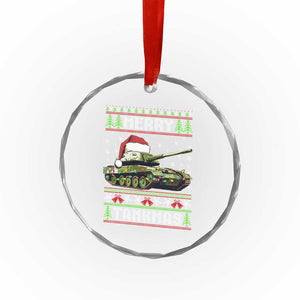 Funny Xmas Veteran Crystal Glass Ornament Merry Tankmas Tank Military Army TS09 Print Your Wear