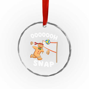 Funny Xmas Volleyball Crystal Glass Ornament Oh Snap Gingerbread Volleyball Player TS09 Print Your Wear