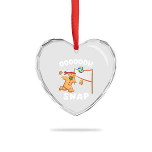 Funny Xmas Volleyball Heart Crystal Glass Ornament Oh Snap Gingerbread Volleyball Player TS09 Print Your Wear