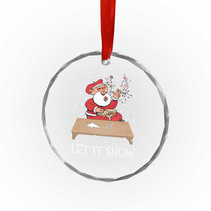 Funny Xmas Weed 420 Crystal Glass Ornament Cocaine Let It Snow Naughty Santa Snorting TS09 Print Your Wear