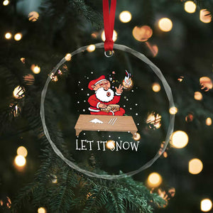 Funny Xmas Weed 420 Crystal Glass Ornament Cocaine Let It Snow Naughty Santa Snorting TS09 Print Your Wear