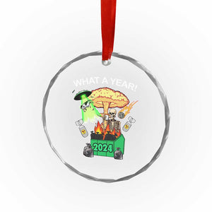 Funny Xmas What A Year Dumpster Fire Crystal Glass Ornament TS09 Print Your Wear