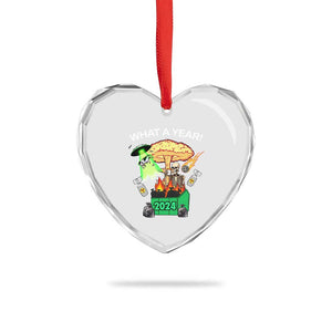 Funny Xmas What A Year Dumpster Fire Heart Crystal Glass Ornament TS09 Print Your Wear