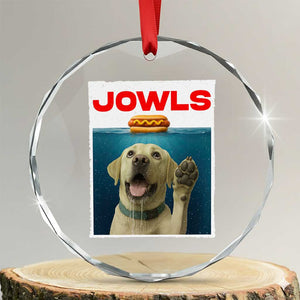 Funny Yellow Lab Jowls Crystal Glass Ornament Labrador Retriever Lover Gift TS12 Transparent Glass 3'' Circle Print Your Wear
