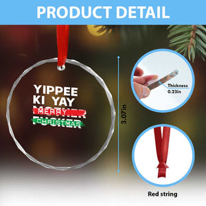 Funny Yippee Ki Yay Merry Xmas Crystal Glass Ornament Nakatomi Plaza Brushed TS11 Print Your Wear