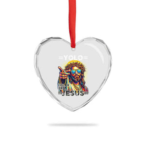Funny Yolo Lol Jk BRB Christian Easter Heart Crystal Glass Ornament Resurrection Jesus TS11 Print Your Wear