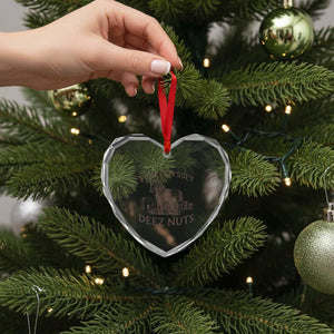 Funny You Odyssey Deez Nuts Trojan Horse Heart Crystal Glass Ornament Ancient Greek History Meme Humor Gift