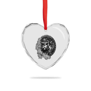 Funny Yule Black Cat Mistletoe Jolakotturinn Heart Crystal Glass Ornament TS11 Print Your Wear