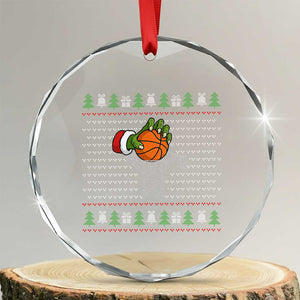 Funny Zombie Hand Basketball Xmas Gift Crystal Glass Ornament TS12 Transparent Glass 3'' Circle Print Your Wear