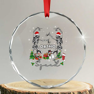FunnyXmas Nurse Crystal Glass Ornament Ortho Squad Dancing Skeleton Orthopedics PICU Icu Nurse Rn Crew TS10 Transparent Glass 3'' Circle Print Your Wear