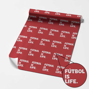 Futbol is Life Wrapping Paper Roll Funny Soccer Gift For Football Players Fans TS10 Red Print Your Wear