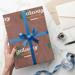 Galway Ireland Wrapping Paper Roll Irish City Souvenir St Patricks Day Celtic Shamrock TS11 Mocha Print Your Wear