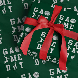 Game Day Basketball Wrapping Paper Roll Basketball Mom Sports Fan TS10 Green Print Your Wear
