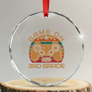 Game On First Day of 3rd Grade Crystal Glass Ornament Funny Gamer Back to School Kids Gift