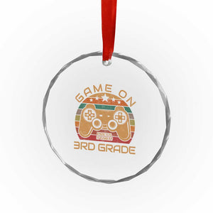 Game On First Day of 3rd Grade Crystal Glass Ornament Funny Gamer Back to School Kids Gift