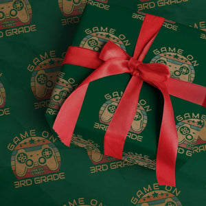 Game On First Day of 3rd Grade Wrapping Paper Roll Funny Gamer Back to School Kids Gift