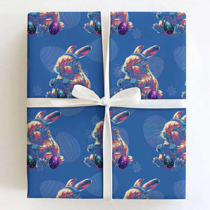 Gamer Rabbit Wrapping Paper Roll Cute Bunny Gaming Eggs Funny Video Games Easter TS10 Royal Blue Print Your Wear