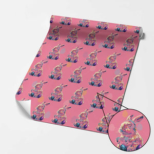 Gamer Rabbit Wrapping Paper Roll Cute Bunny Gaming Eggs Funny Video Games Easter TS10 Pink Print Your Wear