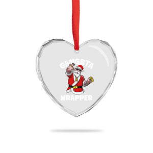 Gangsta Wrapper Funny Xmas Santa Hip Hop Heart Crystal Glass Ornament TS09 Print Your Wear