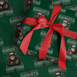 Gangster Santa Claus Hip Hop Rap Christmas Cool Wrapping Paper Roll TS14 Green Print Your Wear