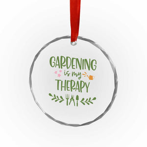 Gardening Is My Therapy Crystal Glass Ornament Funny Plant Lover TS12 Print Your Wear