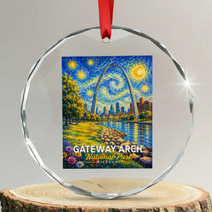 Gateway Arch National Park Van Gogh Style Starry Night Crystal Glass Ornament St Louis Missouri Travel Souvenir Gift