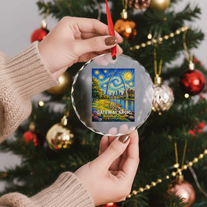 Gateway Arch National Park Van Gogh Style Starry Night Crystal Glass Ornament St Louis Missouri Travel Souvenir Gift
