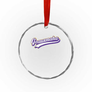 Geauxmaha Vintage Throwback Design Crystal Glass Ornament Gold Baseball Fan TS02 Print Your Wear
