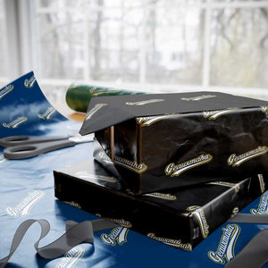 Geauxmaha Vintage Throwback Design Wrapping Paper Roll Purple and Gold Baseball Fan TS02 Black Print Your Wear