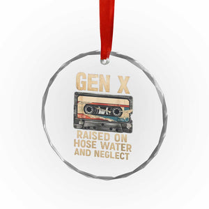 Gen X Crystal Glass Ornament Vintage Cassette Tape Raised On Hose Water And Neglect Nostalgia TS10 Print Your Wear