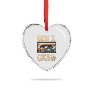 Gen X Heart Crystal Glass Ornament Vintage Cassette Tape Raised On Hose Water And Neglect Nostalgia TS10 Print Your Wear