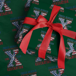 Generation X Wrapping Paper Roll Proud Member Of The F Your Feelings Gen X 1965 1981 American Flag TS02 Green Print Your Wear