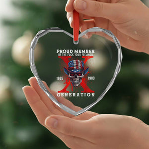 Generation X Skull Heart Crystal Glass Ornament Proud Member Of The F Your Feelings Gen X 1965 1980 TS02 Print Your Wear