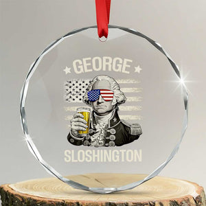 George Sloshington Washington Crystal Glass Ornament 4th of July America Flag Beer TS14 Transparent Glass 3'' Circle Print Your Wear