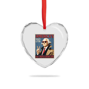 George Washington America's 1st Influencer Heart Crystal Glass Ornament Funny Founding Father USA