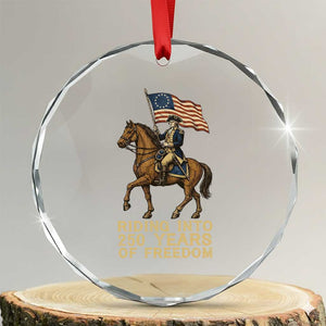 George Washington Crystal Glass Ornament Riding Into 250 Years Of Freedom TS12 Transparent Glass 3'' Circle Print Your Wear