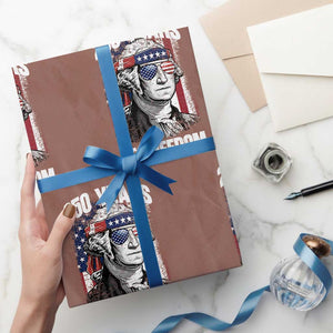 George Washington Founding Father Wrapping Paper Roll 250 Years Of Freedom TS12 Mocha Print Your Wear