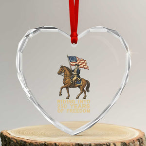 George Washington Heart Crystal Glass Ornament Riding Into 250 Years Of Freedom TS12 Transparent Glass 3'' Heart Print Your Wear